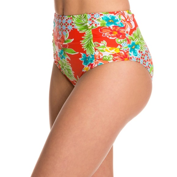 The Bikini Lab Retro High Waist Hawaii Tropical Floral Bikini Top & Bottom (S/M) - Picture 5 of 9